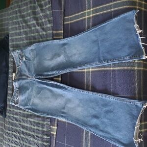 Medium blue Distressed Women's Wide Leg Jeans